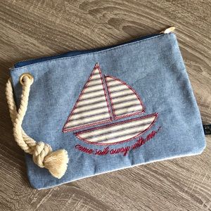 Cute beach bikini sailboat pouch bag ~ NEW 👙